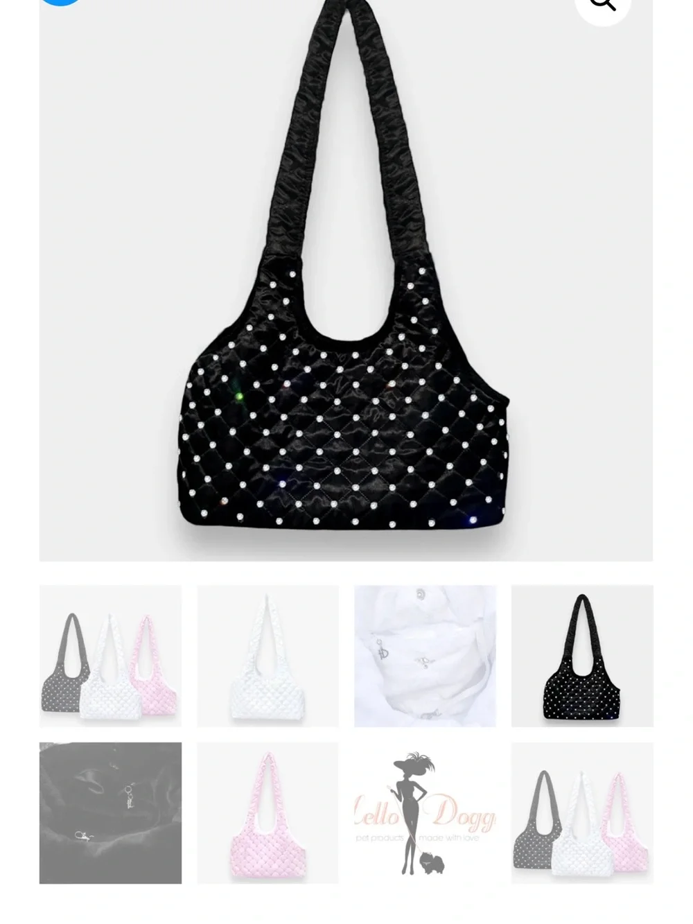 Hello Doggie Glamour Baby Dog Cartier Bag black caviar with Crystals